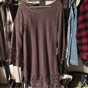 Crochet eggplant color dress size Large